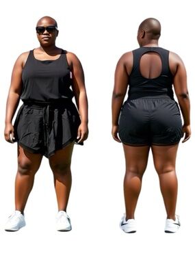 SPANX Get Moving Easy Access Exercise Romper 3X Black